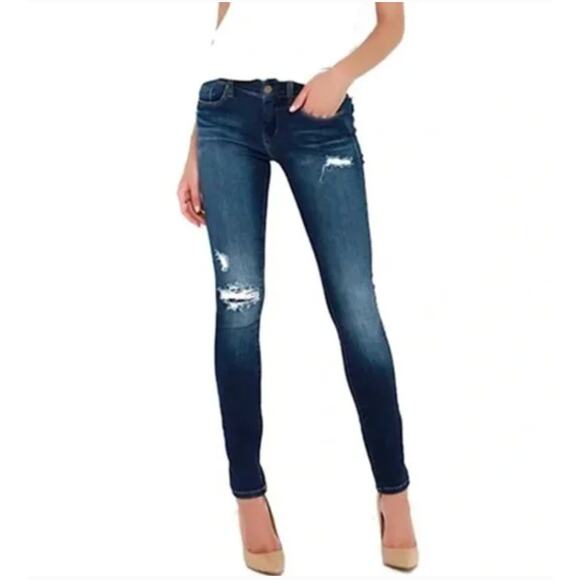Blank NYC Jeans Womens 28 Blue Skinny Classique Distressed Denim Cotton - Picture 1 of 9